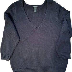 Lane Bryant V-Neck Sweater, Black - Size 18-20